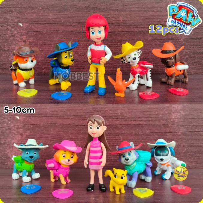 Action Figure PAW PATROL isi 12 pcs - Miniatur Topper Pajangan Mainan