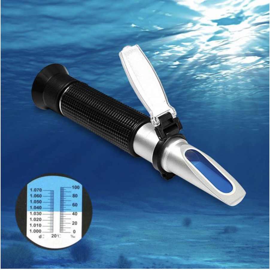 ❤️TERMURAH!!!❤️ Refracto Meter Salinity Meter ✌️Alat Ukur Kadar Garam Air laut ✌️Refraktometer Aquarium 0-100%