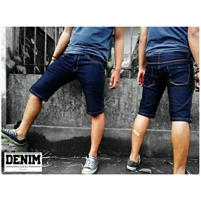 CELANA PENDEK JEANS DENIM COWO