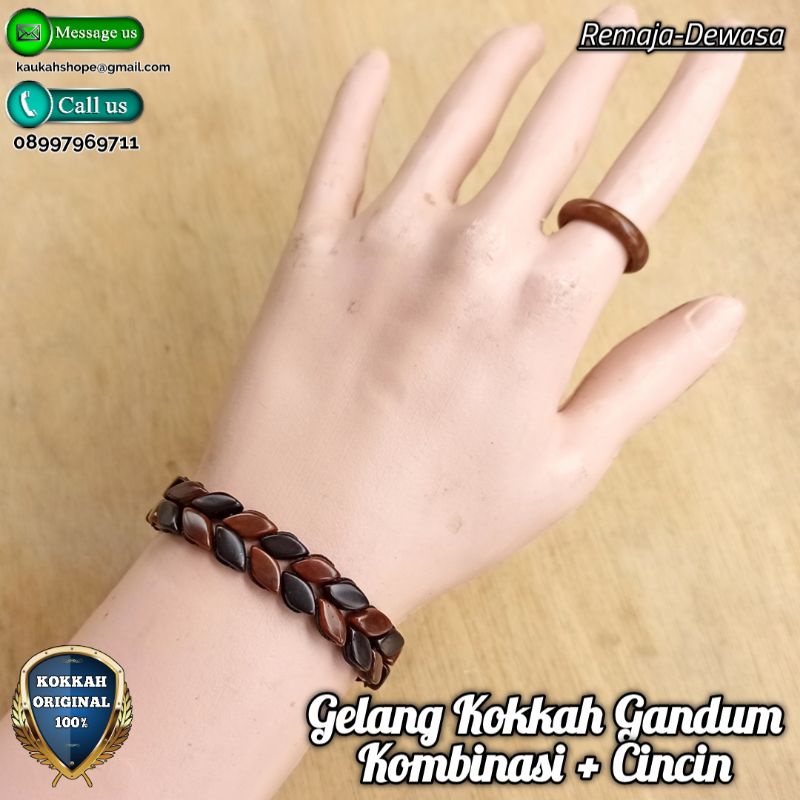 Gelang Kokkah RELL Rata dan GANDUM Gratis Cincin 100% Ori