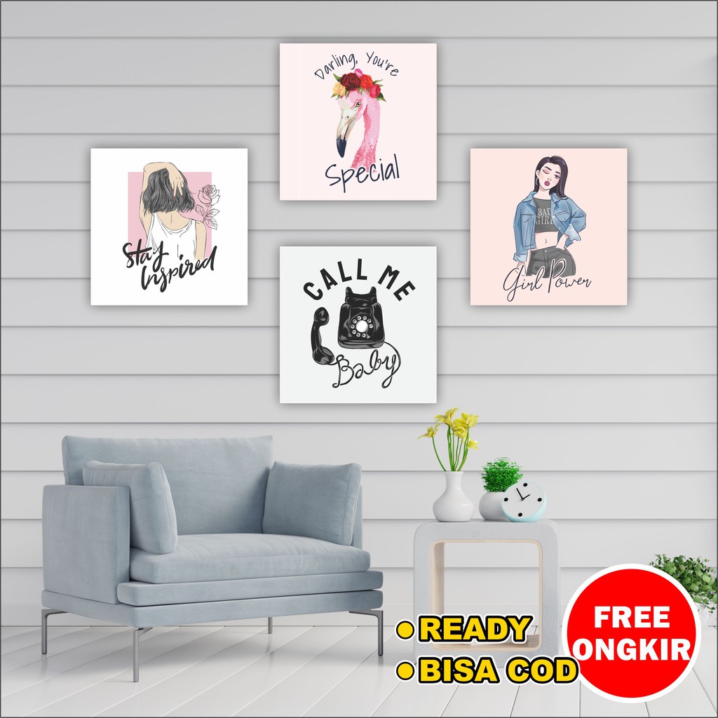 Pajangan dinding rumah dekorasi hiasan kamar wall decor Girl power quotes cewek walldecor poster mur