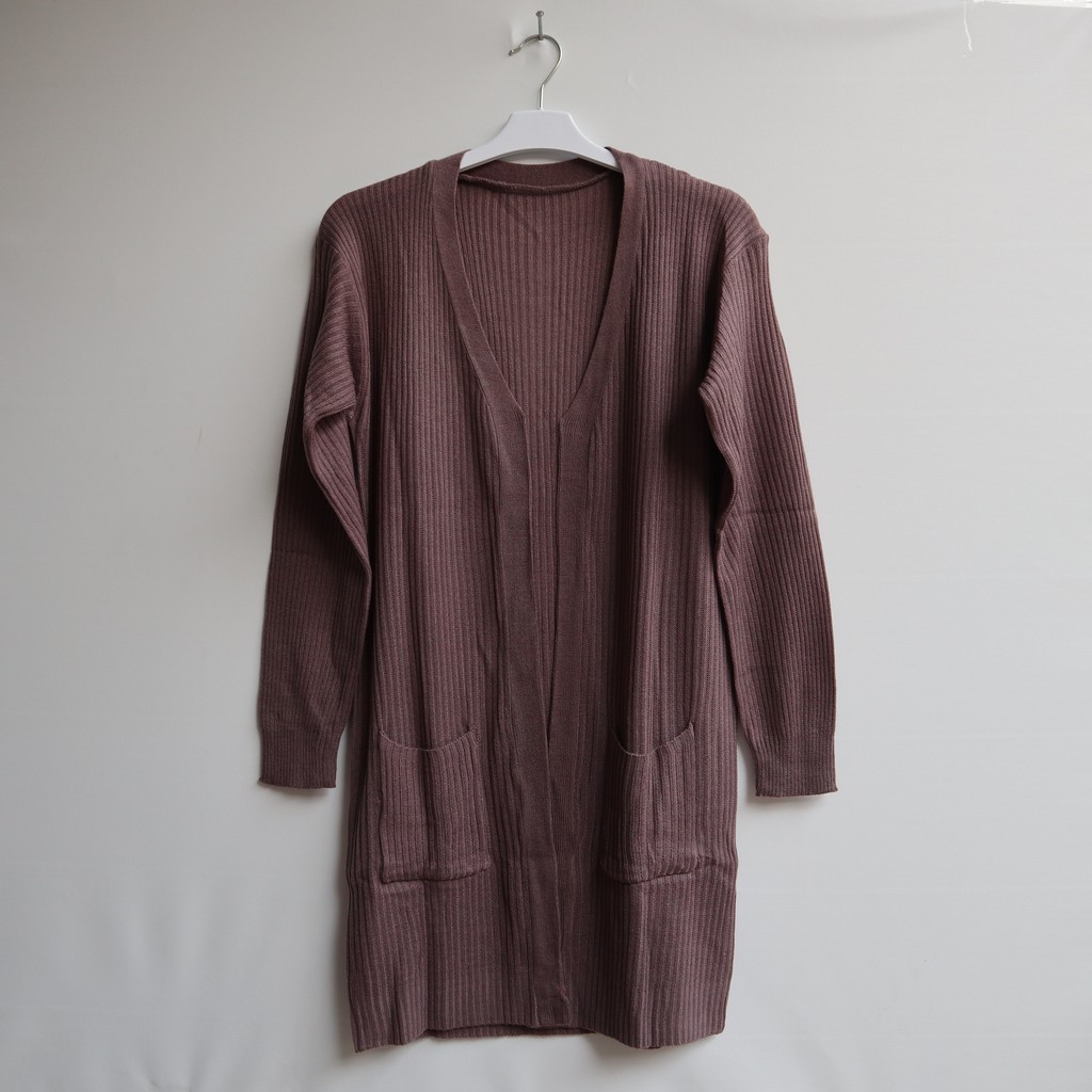 LONG CARDY RAJUT WANITA / OUTER CARDY / CARDIGAN POLOS / OVERSIZE CARDY-BURGUNDY