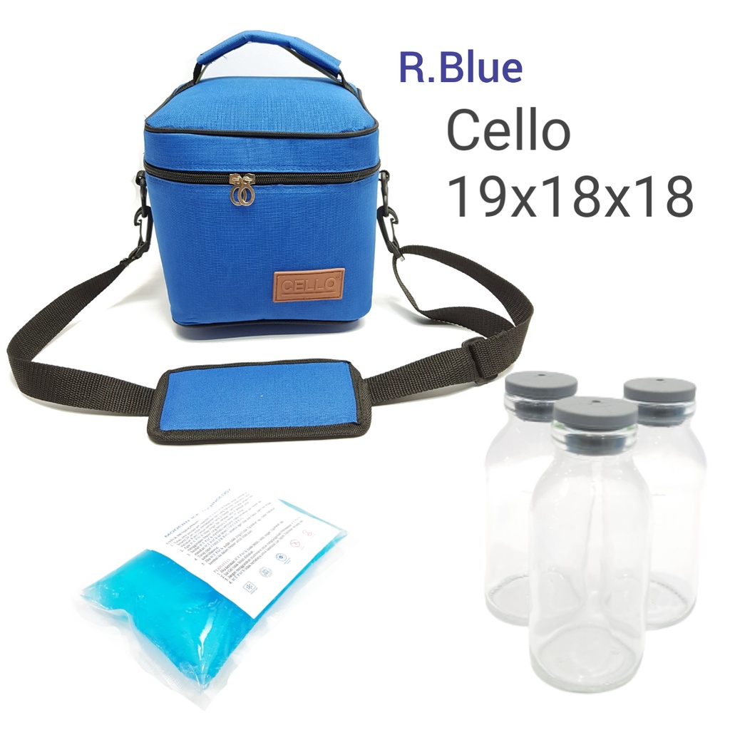 (TAS+3BTL+1 GEL ) CELLO Cooler Bag 19X18X18 CM / TAS PERLENGKAPAN BAYI / TAS BAYI