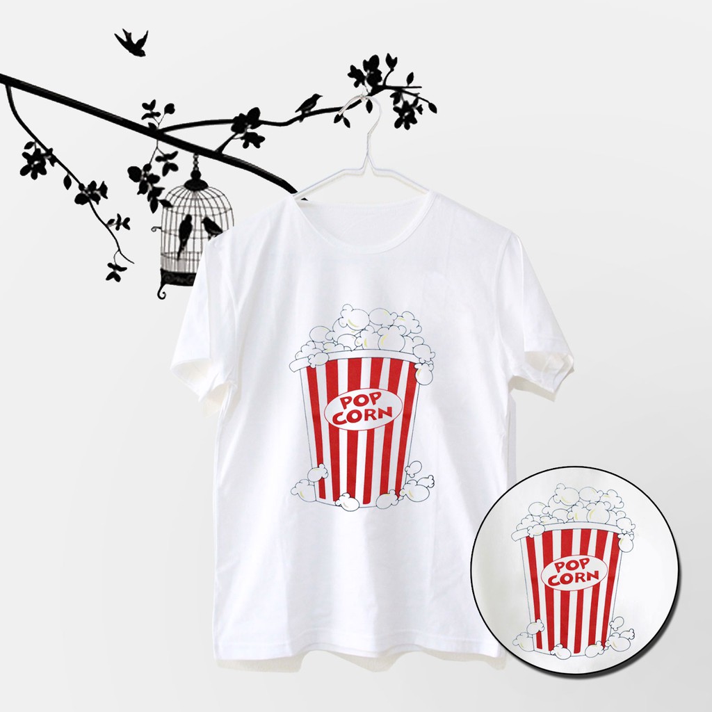  Kaos  Wanita  Lengan Pendek Popcorn ELLIPSES INC TUMBLR 