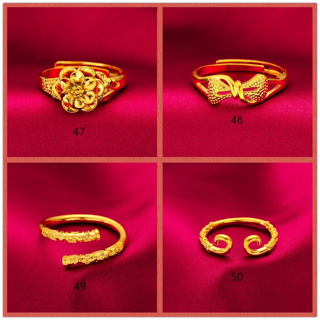 Cincin Emas Asli Kadar 700 Dewasa Desain 24K  Disesuaikan Gaya Minimalis Untuk Wanita