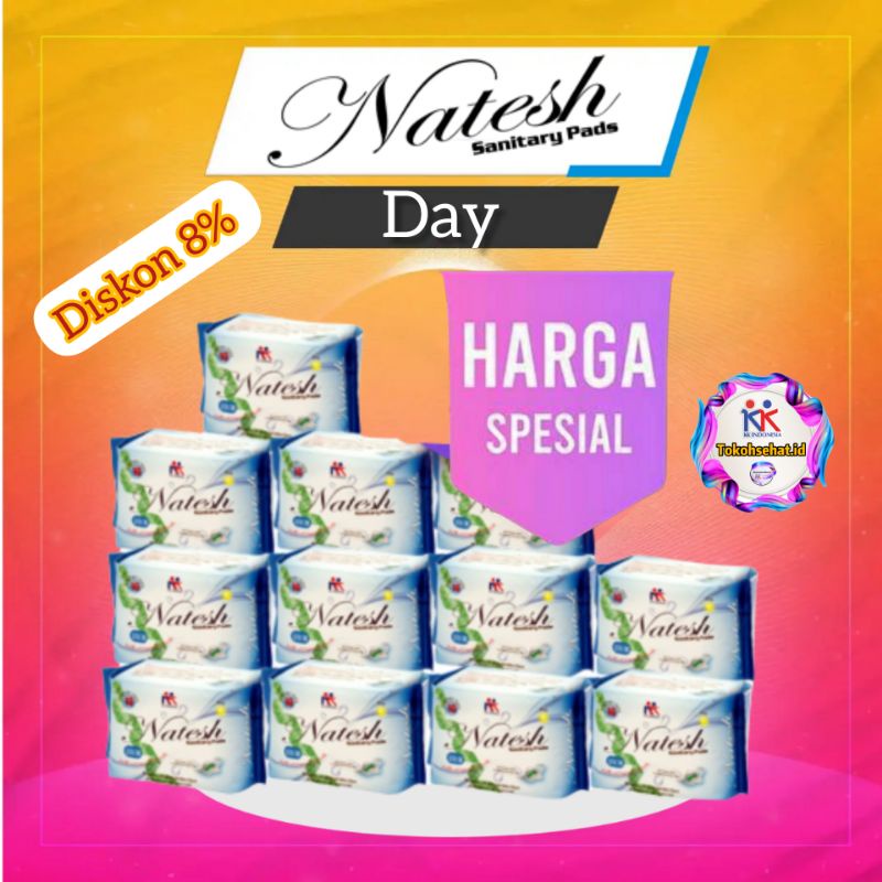 Natesh Pembalut ( Promo Spesial Hemat 12 Pack Natesh Day ) Original KK Indonesia