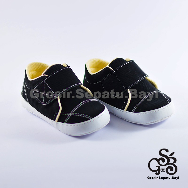 sepatu bayi baby shoes prewalker laki laki umur 2 sampai 14 bulan simple classy warna hitam