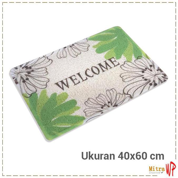 Keset Bihun Welcome - Keset anti Licin Motif Welcome - Welcome Bunga 1