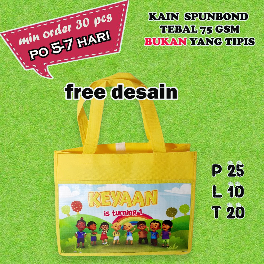 

Tas Souvenir Ultah Upin Ipin Kantong Custom