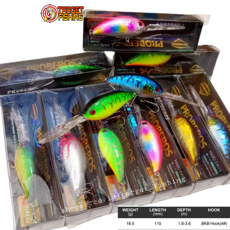 Lure Casting PROBEROS Crankbait 18gr - Umpan Minnow Floating Blackbass Mangrove Jack