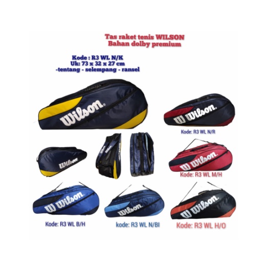 Tas Raket Tenis Wilson - Tas Badminton Merk Wilson
