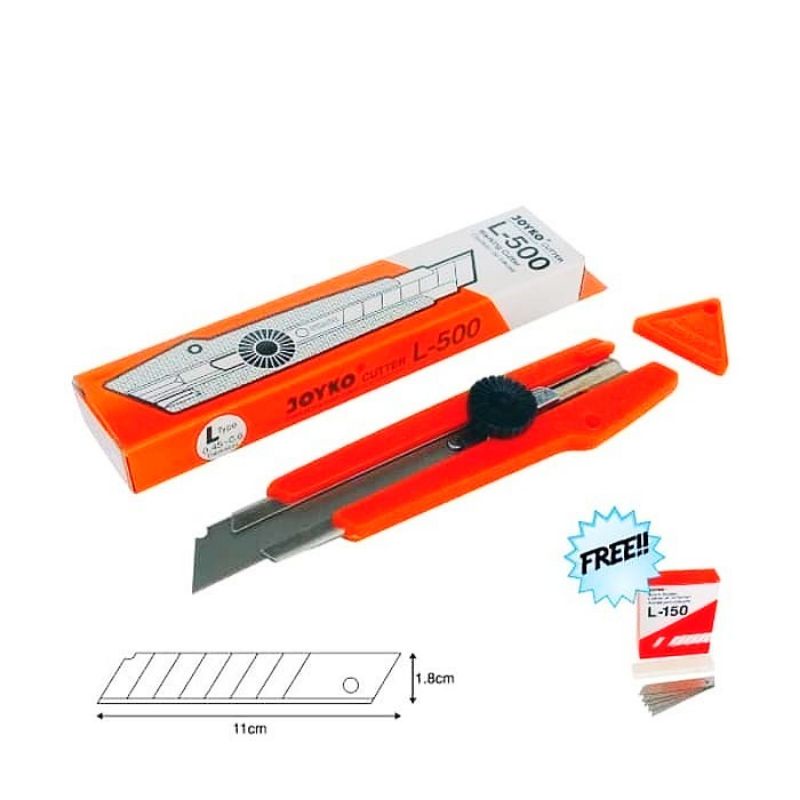 

JOYKO Cutter Besar L-500 Pisau Pemotong Tajam Dan Kuat Cutter Plus Refill
