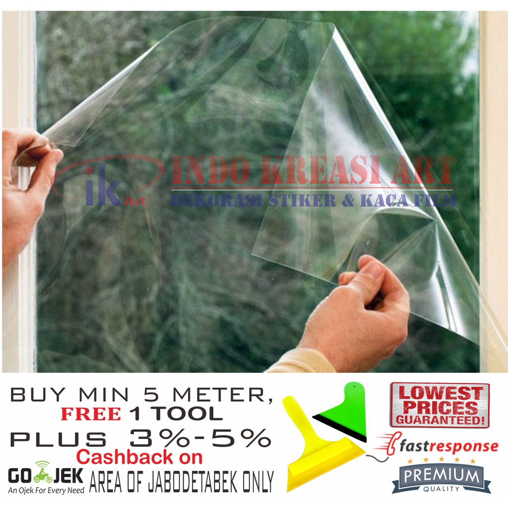 KACA FILM CLEAR BENING SAFETY 2MIL MICRON SUNPROTECT