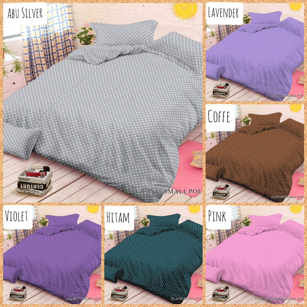 Bedcover Set Katun / Selimut Bedcover + Sprei Adem Motif Polkadot Aesthetic Single &amp; King Size New Arrival