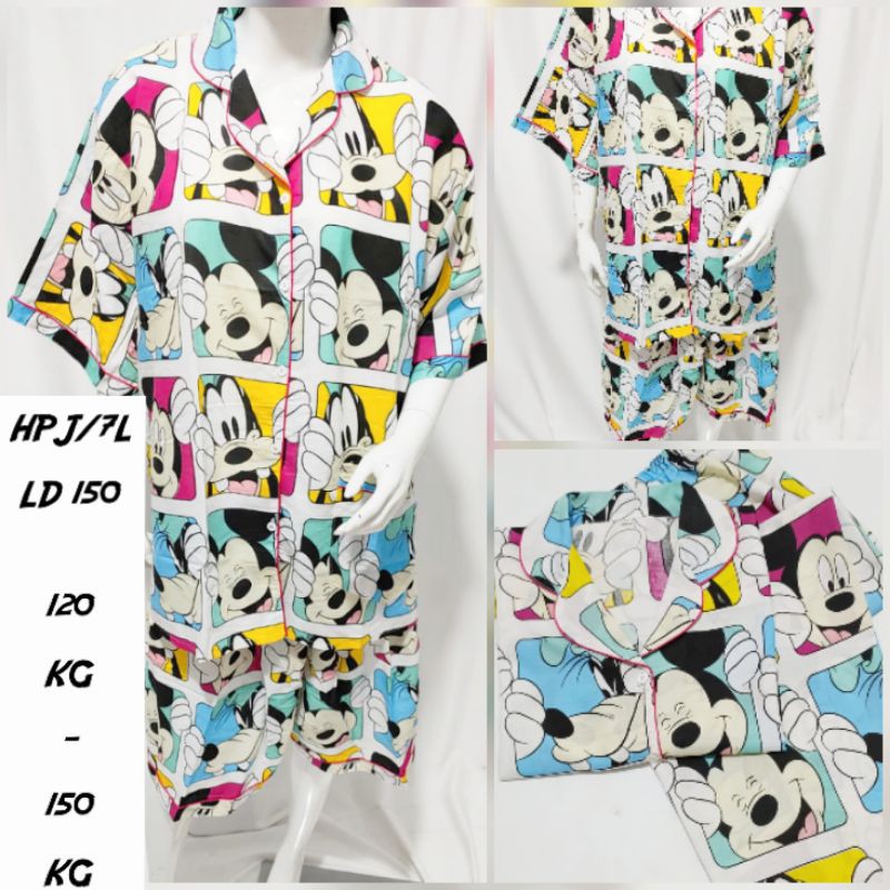 Piyama bisa couple ibu dan anak / baju tidur anak perempuan / laki-laki / motif Tikus kotak fanta