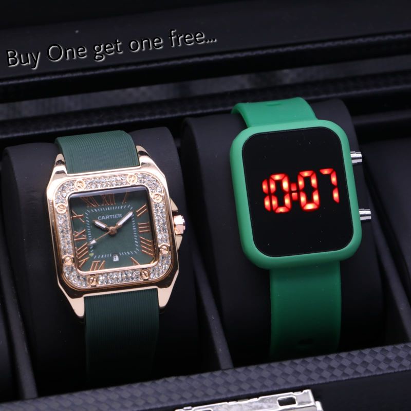 jam tangan wanita NEW Cartier diamond rubber buy 1 get 1 DM3.5cm