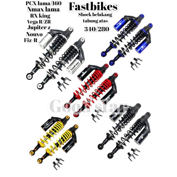 Shockbreaker Shock Fastbikes Model Racing Boy Tabung Atas Uk 340MM/280MM/Nmax New/Nmax lama/PCX150/PCX160/Jupiter Z/Nouvo/Rx-King/Fiz-R/Vega-R/Vega-ZR