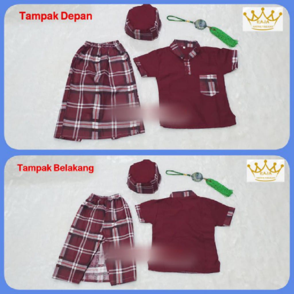 Baju Koko Sarkoci Anak 1-9 Thn  (Setelan Baju,Sarung,Koko,Peci) Termurah