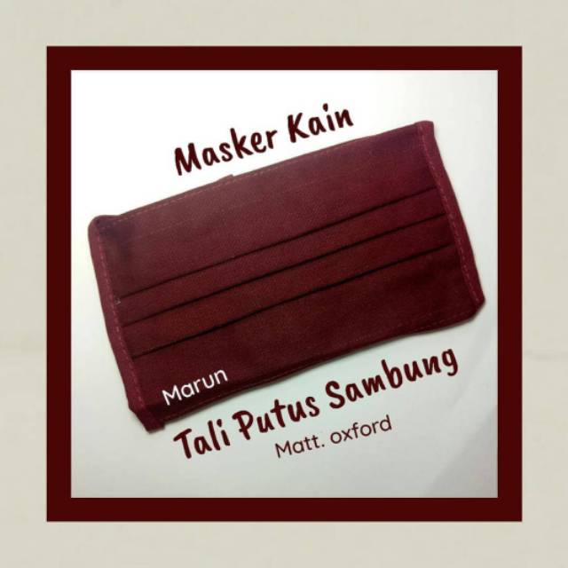 Masker kain / masker hijab/ masker oxford tali putus sambung