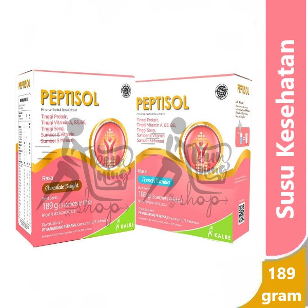 

Peptisol Vanila & Peptisol Cokelat 189 gram - susu kesehatan bernutrisi tinggi