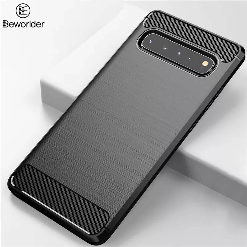 CASE SAMSUNG S10 5G CASE CARBON RUGGED ARMOR ANTI SHOCKPROOF