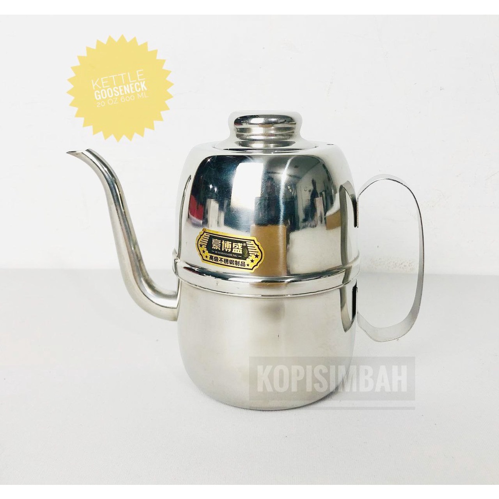 Jual Goose Neck Kettle 20 Oz Stainless Steel Teko Ketel Leher Angsa 600 Ml Alat Seduh Pour Over 2318