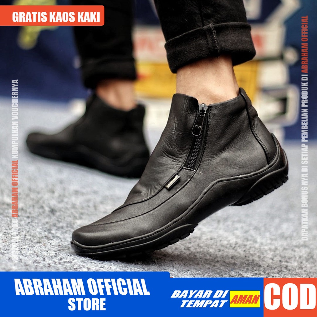 ABRHM X CORA Sepatu Formal Pria Sepatu Pria Casual Kulit Asli Sepatu Casual Sepatu Kasual Cowok / Cowo Oxford Kerja Kantor Kuliah Kondangan Gaya Keren Kekinian Original Murah Terlaris