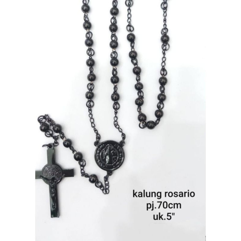 Kalung Rosario Hitam Titanium57