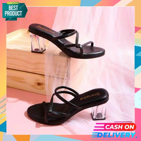 Set 217 ⭐ Hils Wanita Hills Hells Haihils Haihil Sepatu Hak Pesta Qn78 Hak Tali Wanita Kaca R 41