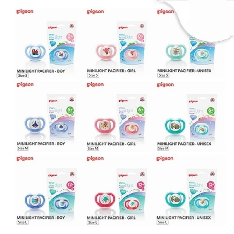 Empeng Pigeon Pacifier Minilight Ukuran S M L