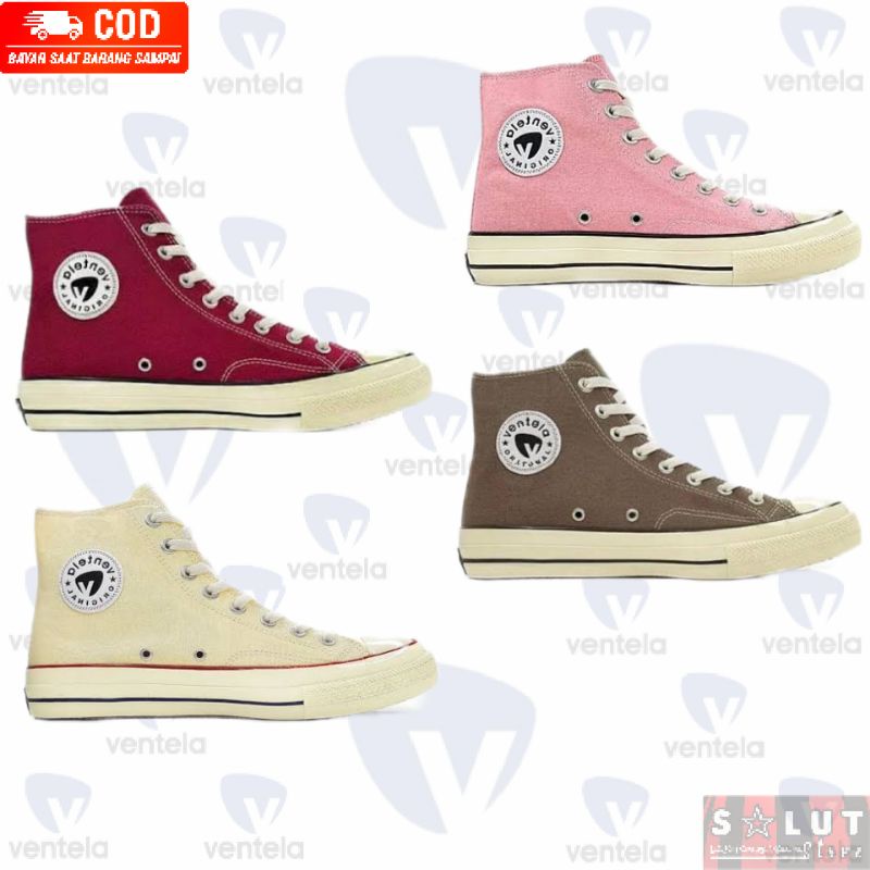 Ventela Back To 70s (BTS) High (Maroon, Pink, Charcoal, Cream)