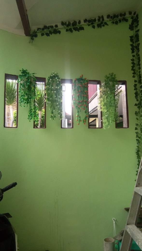 Paket Juntai Vernalya Priti+pot Dinding/bunga Plastik/daun Rambat Plastik/rumput Plastik/floral Foam