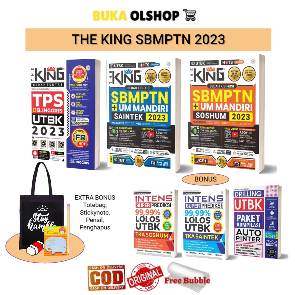 The King SBMPTN 2023 The KING SBMPTN SAINTEK 2023 THE KING SBMPTN SOSHUM 2023 THE KING TPS UTBK 2023 BUKU SBMPTN 2023