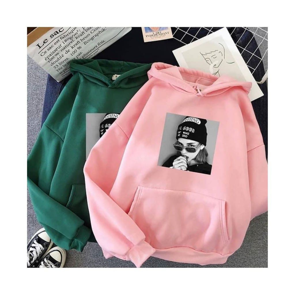 Sweater Moment Girls Hoodie  Wanita //Picture Woman-pink