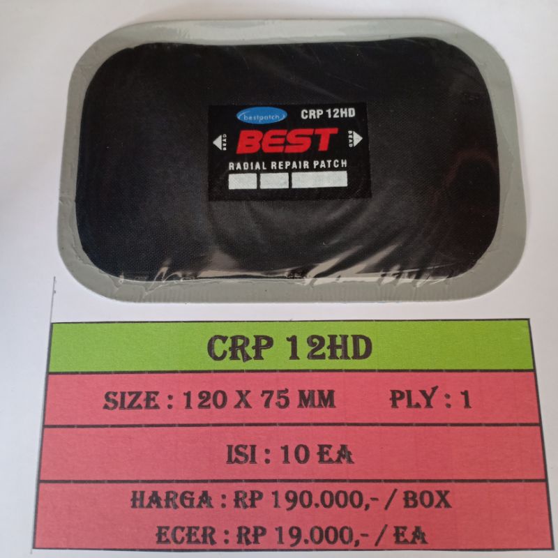 CRP 12HD Radial Tyre Patch - Karet Tambal Ban Luar - Bestpatch - 1 Box isi 10pcs