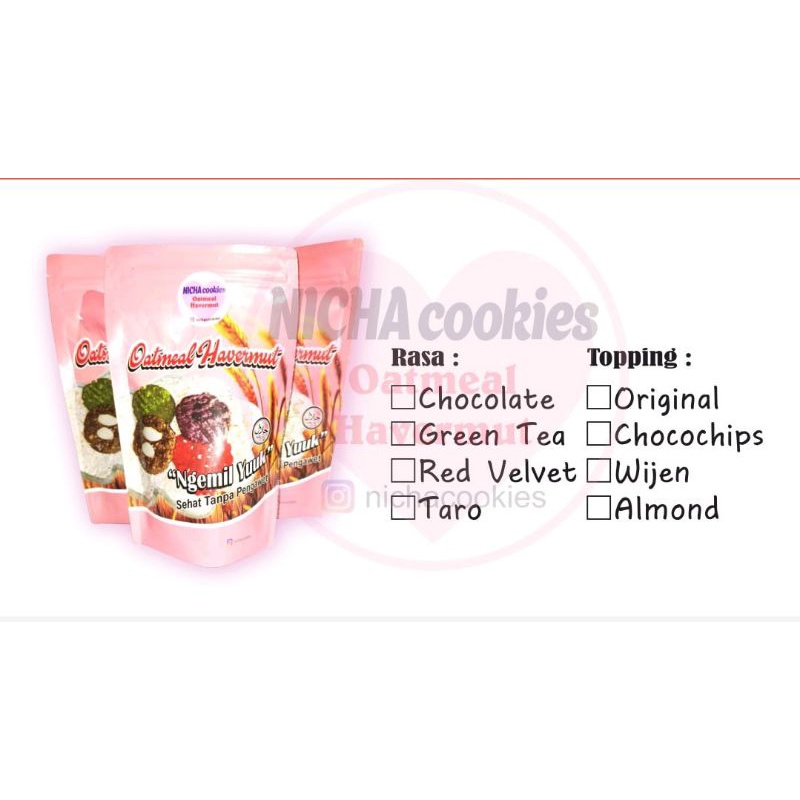 

Nicha Cookies Oatmeal Havermut rasa Red Velvet Pouch