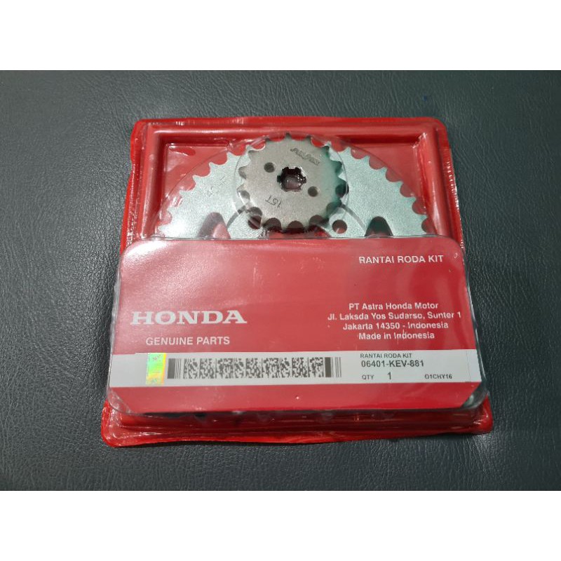 Gear Set Gir Paket Rantai Roda Kit Honda Supra X 100 Lama Fit Old KEV