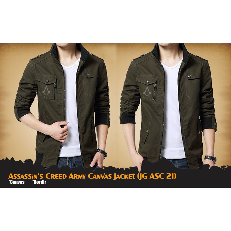 JAKET ANIME GAME ASSASSIN'S CREED ARMY CANVAS JACKET (JG ASC 21)