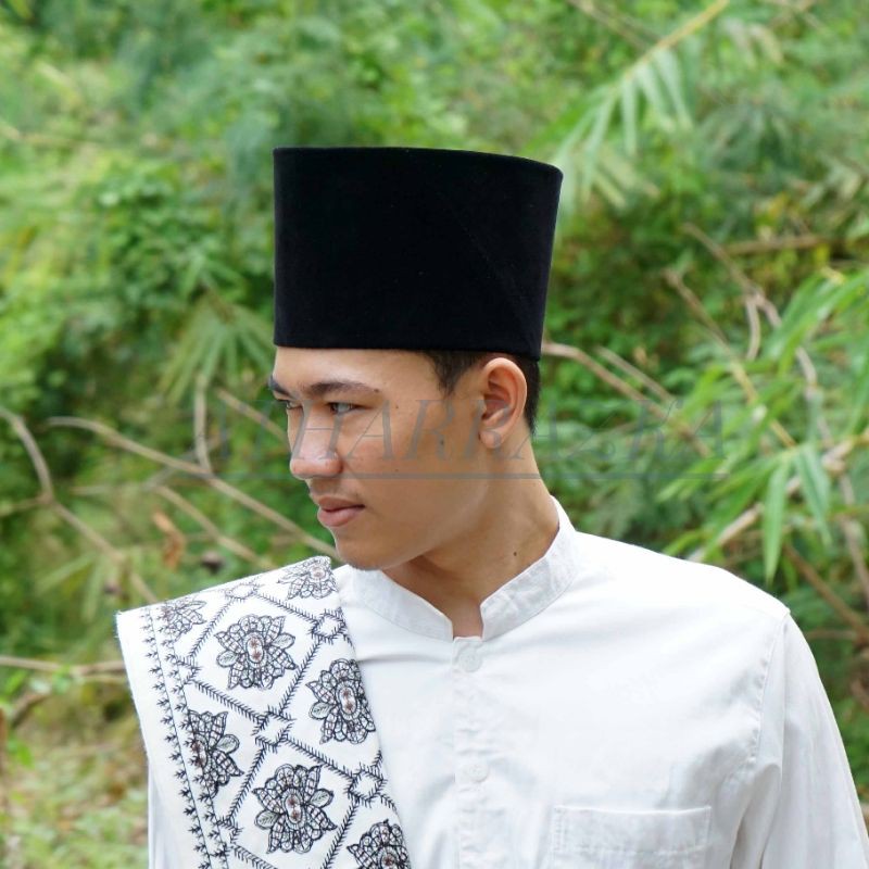 Songkok Hitam Tinggi 14 cm Premium - Peci kopiah Hitam Polos