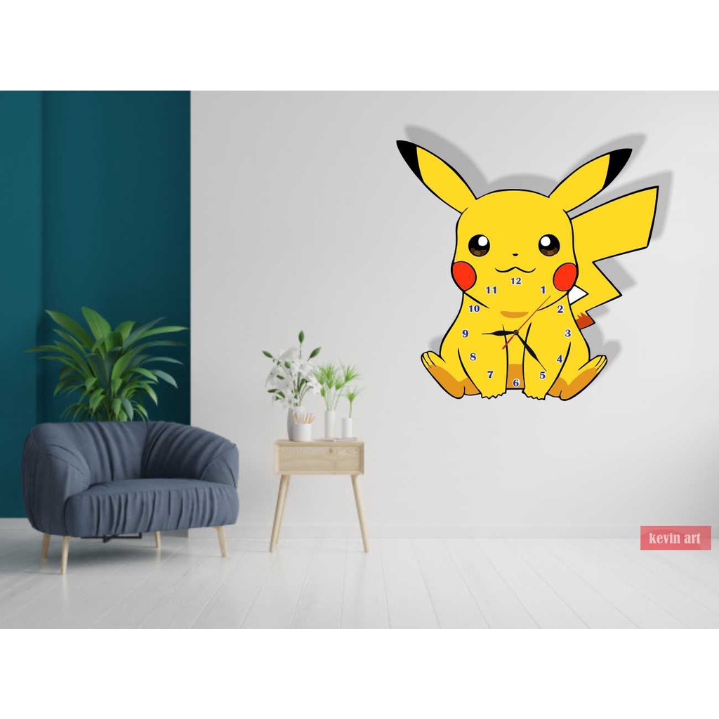 Jam Dinding Unik Minimalis Karakter Pokemon Pikachu Animasi Anak Lucu Keren Custom Besar 3d Dekorasi Dinding Murah Tempel Tembok Nyala Hiasan Dinding Kamar Tidur Aesthetic Modern Mewah Koleksi Pernak Pernik Hadiah Kado Ulang Tahun Murah Kevinart Terlaris