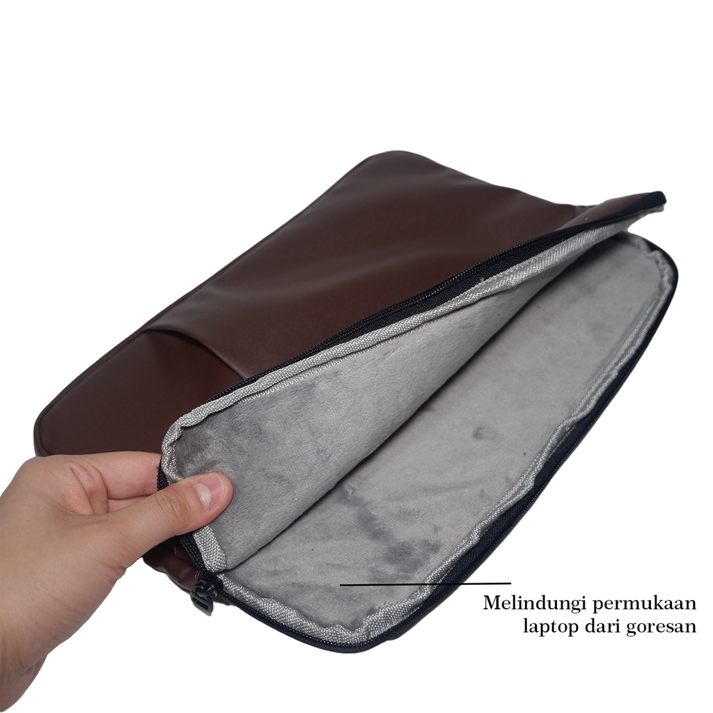 BICBAC TAS SLEEVE CASE LAPTOP KULIT CLUTCH LEATHER BAG DOMPET ANTI AIR WATERPROOF SHOCKPROOF ASUS LENOVO ACER HP 11 12 13 14 15 inch