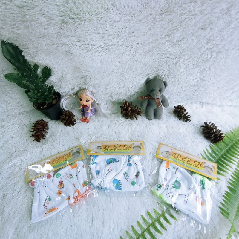 3 pcs Sarung Tangan Bayi Termurah Terlaris Newborn 0-6 Bulan