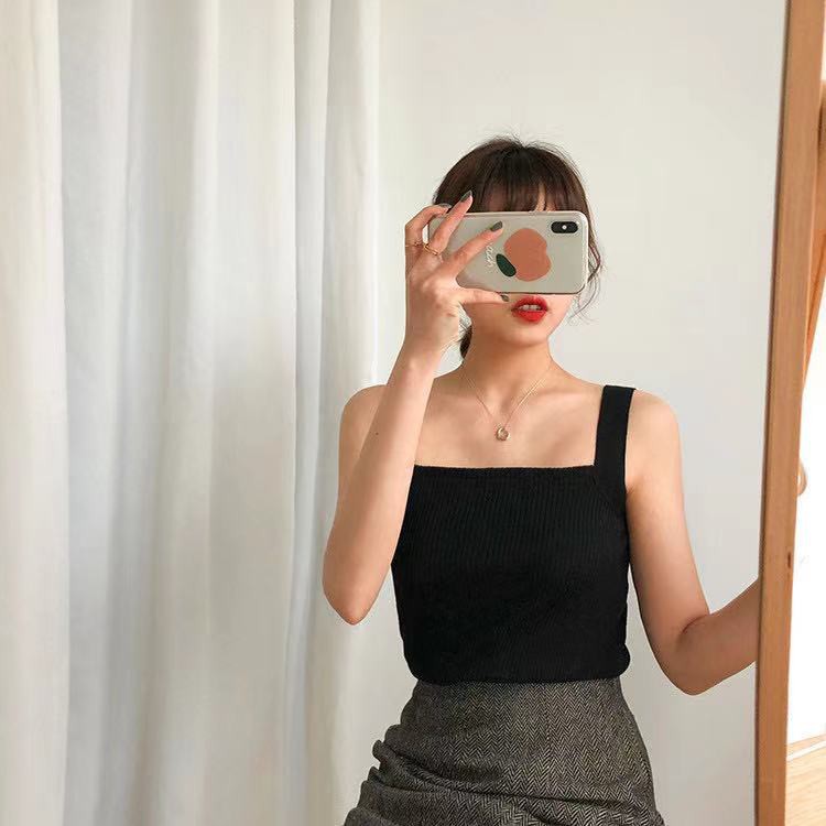 MANJALIRA KOREAN SQUARE NECK TANK TOP