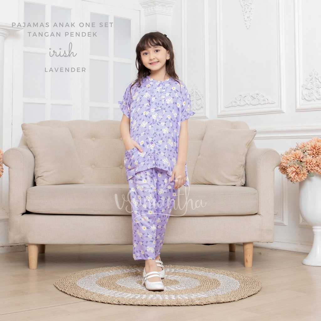 One Set Piyama Rayon Pendek Anak Motif