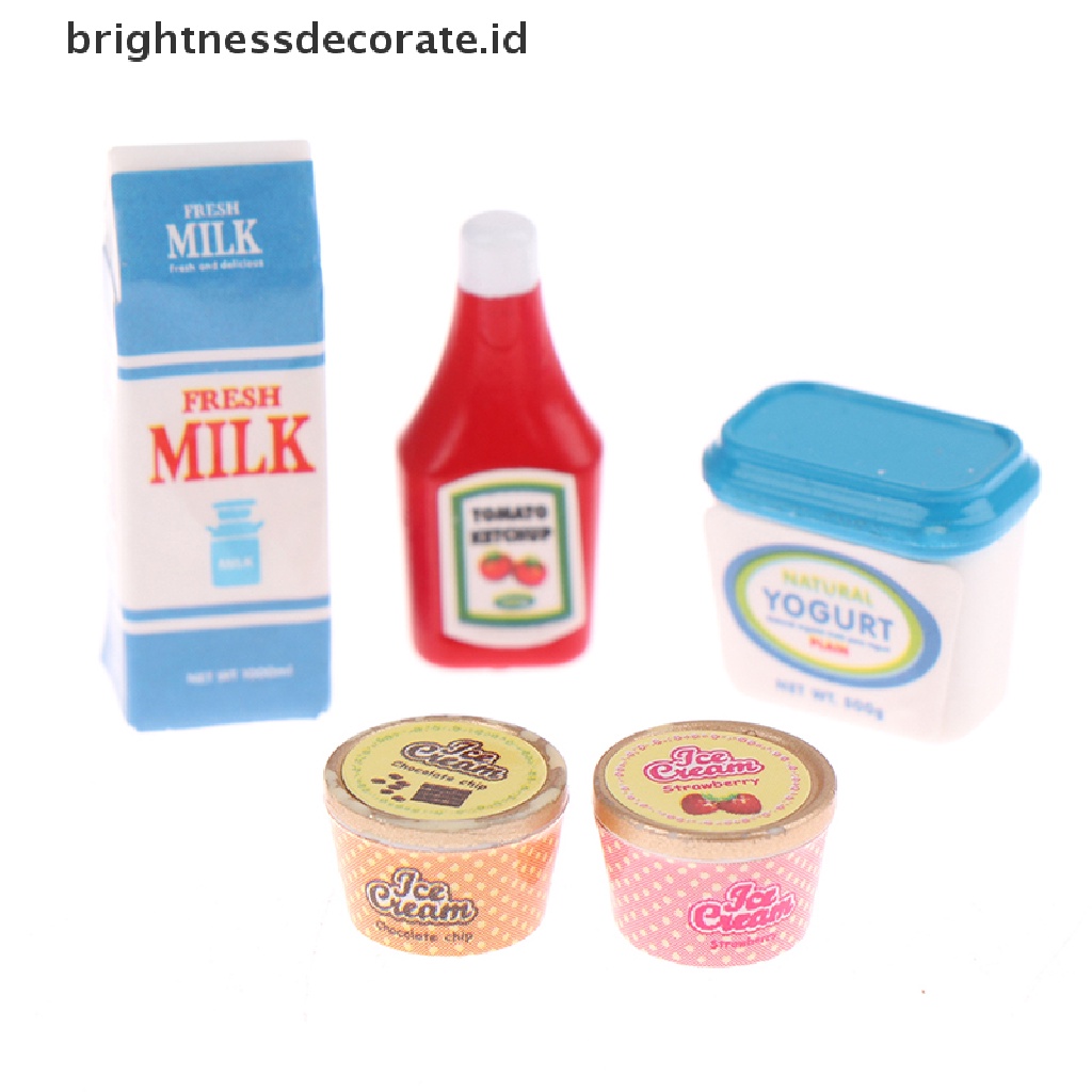 5 Pcs / Set Miniatur Saus Tomat Es Yogurt Untuk Aksesoris Rumah Boneka