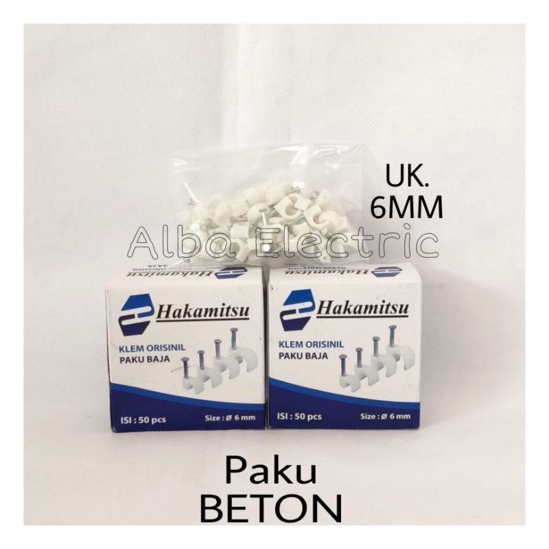 Klem kabel paku beton 6mm - 10mm HAKAMITSU/klem kabel pake beton 10mm/klem kabel paku beton 9mm