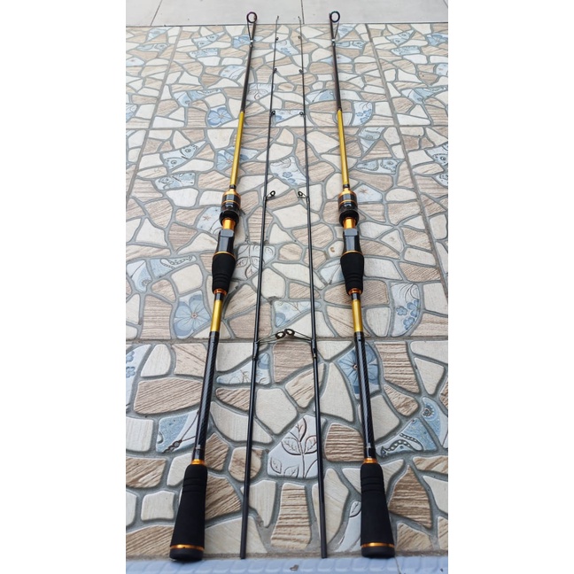 Joran UL Oncak Magellan 198 Cm 2-6 Lbs Solid Carbon Spinning Casting Jig Kseries Rainbow Pancing Ori