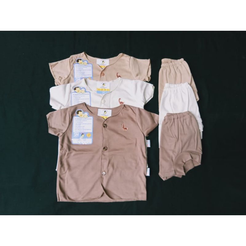 Pakaian baju bayi setelan pendek 3-6 bulan-setelan pendek bayi SNI (babyhai)