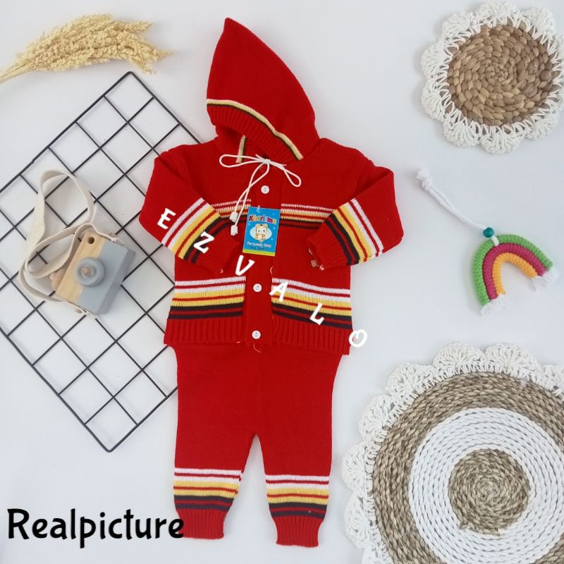 set baju bayi rajut cindung /setelan bayi rajut free hanger