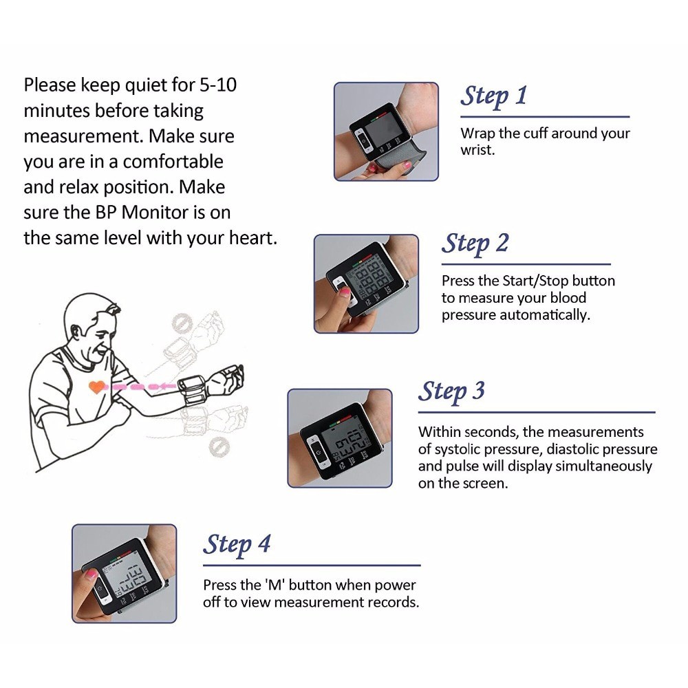 Pengukur Tekanan Darah Electronic Sphygmomanometer Heart Rate - CK-W133 - Black - 7RHR2FBK